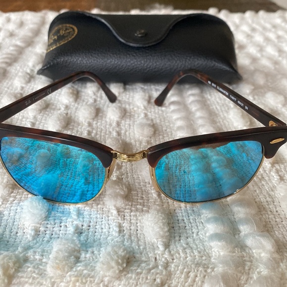 Ray Ban Clubmaster Frames with New Sublime Optics Blue Flash Lenses with Case main image 4